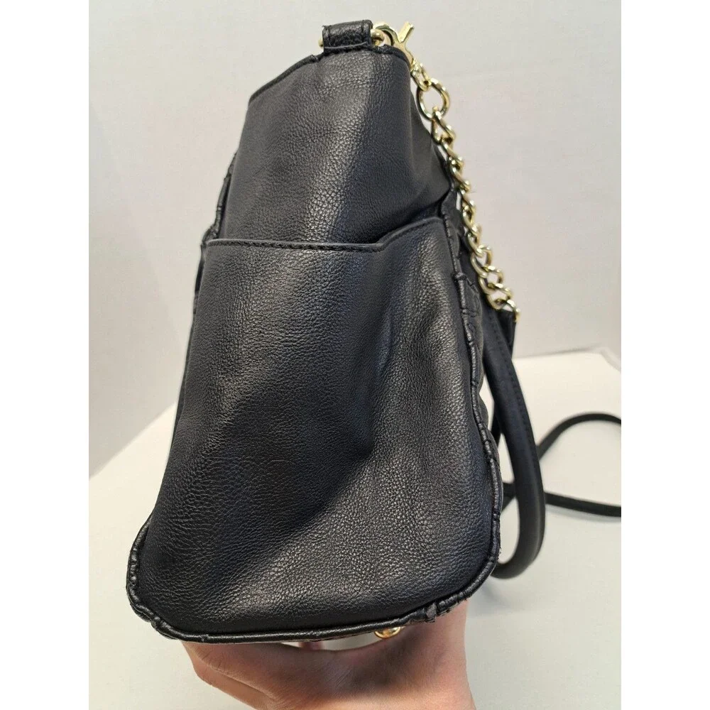 Betsey Johnson Quilted Satchel Black Bag - Picture 5 of 15